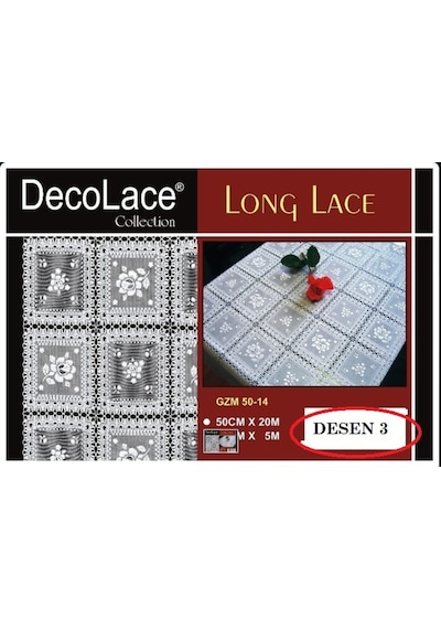 PVC Dantel Buzdolabı ve Dolap Çekmece Raf Sehpa Örtüsü En:50 CM