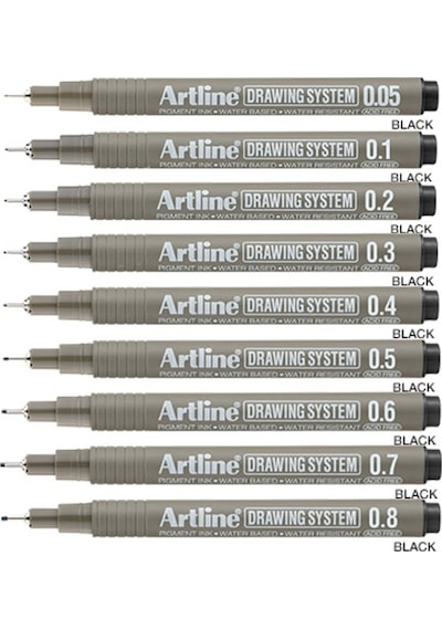 Artline Drawing System Teknik Çizim Kalemi 9'Lu Tam Set