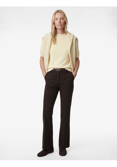 Koton Slim Fit Normal Bel Kemerli İspanyol Paça Pantolon Kahverengi 6sak40149uw Kahve