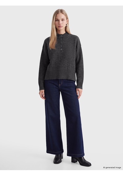 Lcw Vision Antrasit Oversize Kadın Triko Kazak