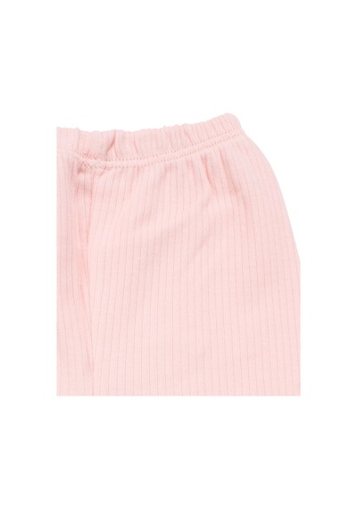 By Bebekodam Kız Bebek Somon Renkli Minik Çiçek Desenli Fırfırlı Pijama Takımı
