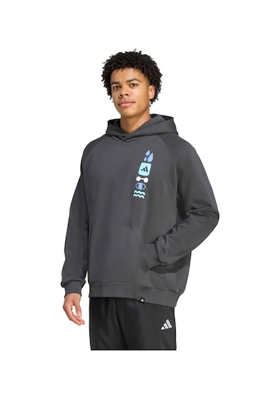 Adidas Gfx Hoodıe Siyah Erkek Sweatshirt Siyah-saks