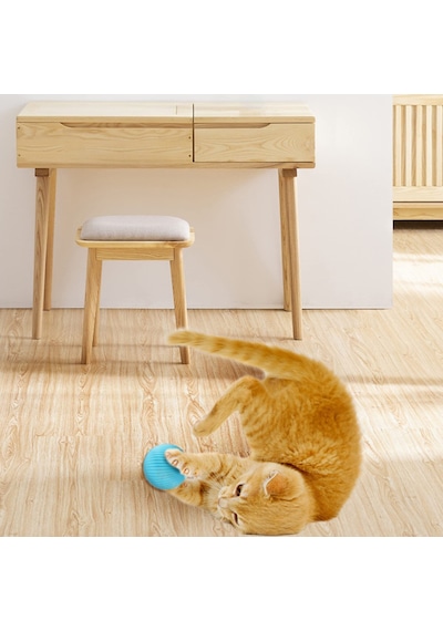 Qingmipy Akıllı Kedi Oyuncağı: 360 Dönen Led Işıklı Şarjlı Top - Av İçgüdüsünü Uyarır