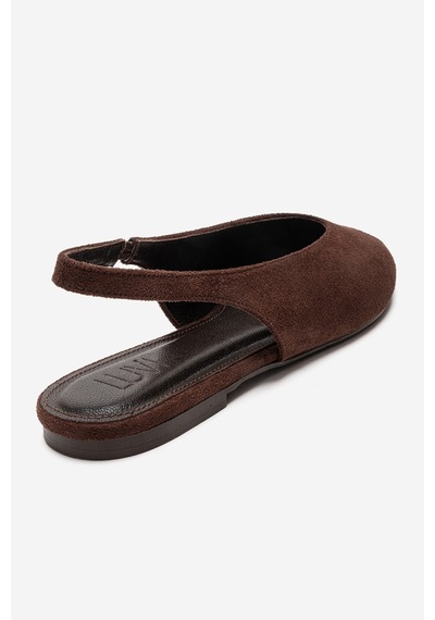 Luvishoes Serına Kahverengi Süet Kadın Sandalet