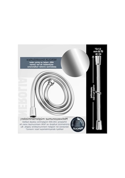 Dayanıklı Paslanmaz Duş Spirali Ve Uzun Pvc Banyo Hortumu, 150 Cm