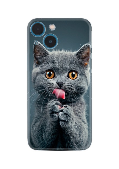 Apple İphone Uyumlu 13 Kılıf İphone 14 Kılıf Boutique Baskılı Resimli Komik Kedi Pcode -008