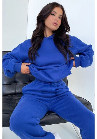 Basic Düz Eşofman Takımı Sweatshirt Jogger - Sax Mavi Oversize Şardonlu Kapüşonlu Saks Mavi Basic Düz Eşofman Takımı Sweatshirt Jogger - Sax Mavi Oversize Şardonlu Kapüşonlu Saks Mavi
