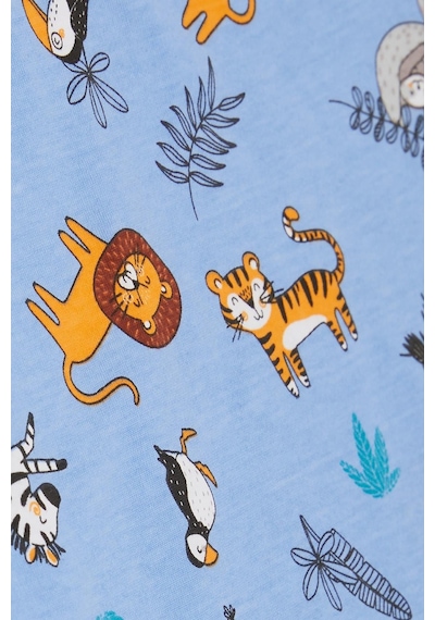 Breeze Girls & Boys Erkek Bebek Pijama Takımı Hayvanlar Alemi Temalı 9 Ay-3 Yaş, Mavi-mavi Mavi