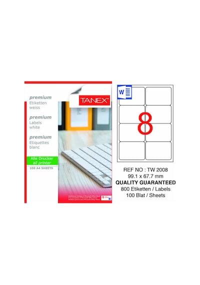 Tw-2008 99,1x67,7mm Lazer Etiket 100lü