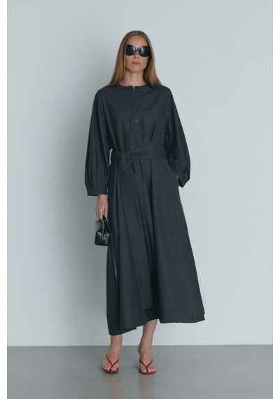 Suud Collection Füme Kaia Düğmeli Maxi Elbise