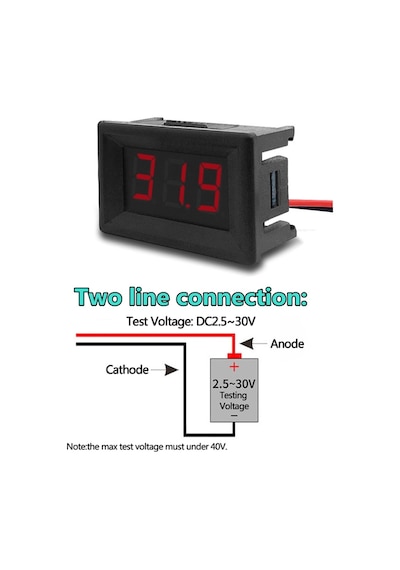 10a-kırmızı-mavi-dc 100v 10a Voltmetre Ampermetre Mavi + Kırmızı Led Amp Çift Dijital Volt Metre Ölçer