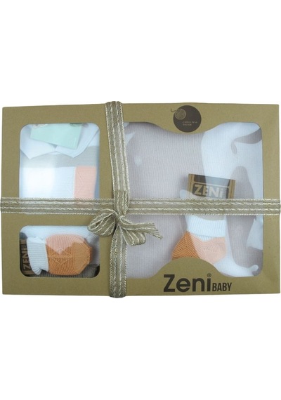 Zeni Triko Bebek 5 Li Tulum Seti Yenidoğan Bebek Takım Kutulu 304 Çok Renkli
