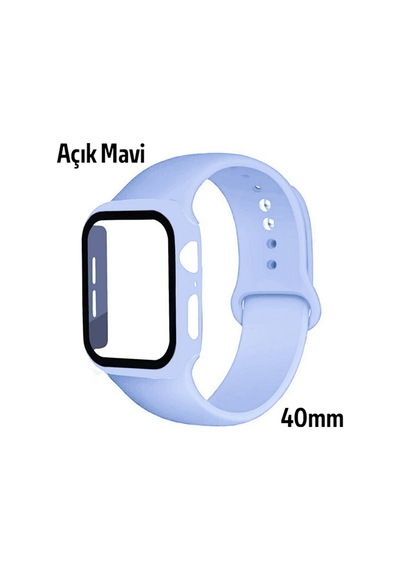 Ally Apple Uyumlu  Watch 4-5-6 40 MM Silikon Kordon Kayış Ve Ekran Koruyu