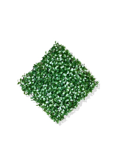 Cihan Çiçekçilik Yapay Beyaz Detaylı Limon Yaprağı Bitki Duvar Kaplama 50x50 Cm Beyaz- Yeşil