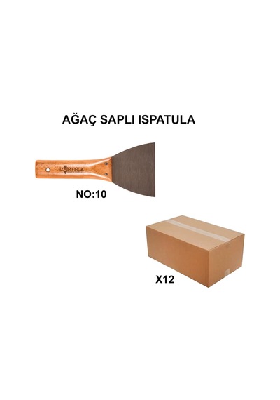 Ağaç Saplı Ispatula 12 Adet No:10 001 Siyah