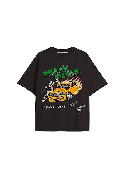 Kalic Studio Unisex Erkek Kadın Blond Frank Ocean Siyah T-shırt Franksiyah4