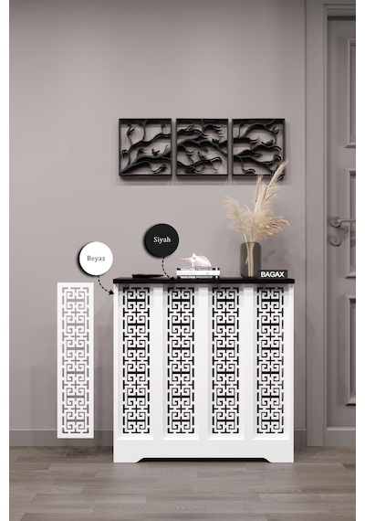 Dekoratif Petek Dolabı Kalorifer Peteği Kapatma Ünitesi Modern Tasarım İç Ölçü 76 Cm Dış Ölçü 80 Cm Petek 76 Beyaz Üstü Siyah D5 Dekoratif Petek Dolabı Kalorifer Peteği Kapatma Ünitesi Modern Tasarım İç Ölçü 76 Cm Dış Ölçü 80 Cm Petek 76 Beyaz Üstü Siyah D5