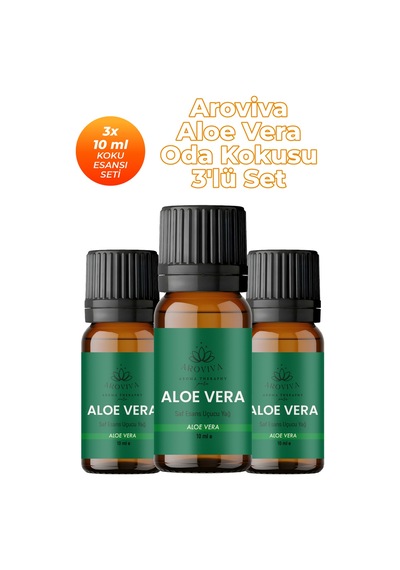 Aloe Vera Oda Kokusu 3'lü Set- Doğal Esansiyel Uçucu Yağ, Difüzör Esansı, Buhurdanlık Yağı Karışık