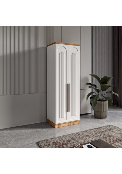 Flora 2 Kapaklı Komple Mdf Gardırop - Elbise Dolabı