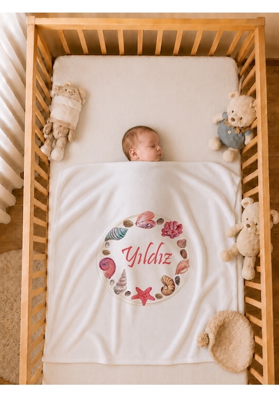 Pia Baby İsme Özel %100 Pamuk Kız Bebek Hastane Çıkışı 4 Lü Battaniyeli Tulum Seti Organik Baskılı 2098bt0x Ekru