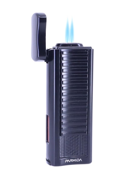 Parmida Hexagon Siyah Çift Torch Puro Çakmağı