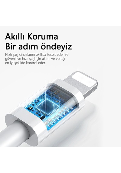 20w Type c Lightning Hızlı Şarj Kablosu Kalın Dokuma Apple iPhone 13 12 11 x Uyumlu Akıllı Çipli 1m Mavi Tip