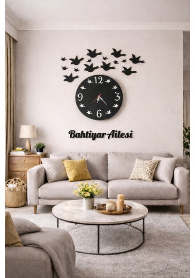 Mrchediyesepeti Duvar Saatleri Kişiye Özel Tasarım Şık Ve Kaliteli No243 Çok Renkli