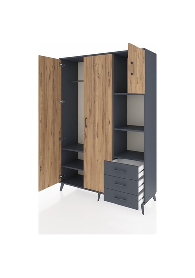 Hyperion Dolap 5 Raflı 3 Çekmeceli Tek Askılı 132x44x195 Antrasit-çam/antrasit Atlas Çam/antrasıt Hyperion Dolap 5 Raflı 3 Çekmeceli Tek Askılı 132x44x195 Antrasit-çam/antrasit Atlas Çam/antrasıt