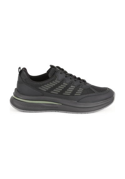 LBR H1135 Ea Nefes Alabilir Örme Triko Kumaşlı Bağcıklı Kalın Eva Taban Günlük Sneaker Syh-yşl