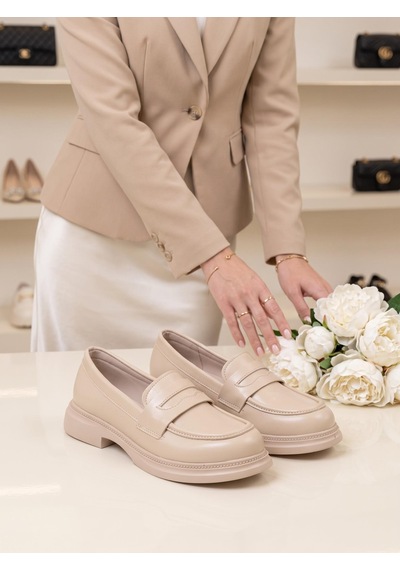 Nesilshoes Nesil Shoes Dvm 2530 Bej Maskulen Kadın Loafer