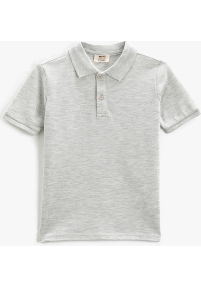 Koton Basic Polo Yaka Tişört Kısa Kollu Düğme Detaylı Gri 3skb10023tk 3SKB10023TK023 Gri