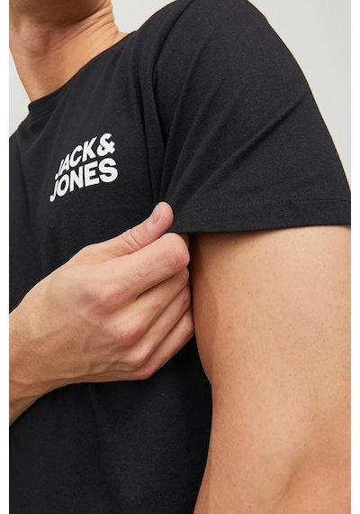 Jack & Jones Jack&jones Corp Ss Erkek Siyah Baskılı Bisiklet Yaka Tişört Siyah