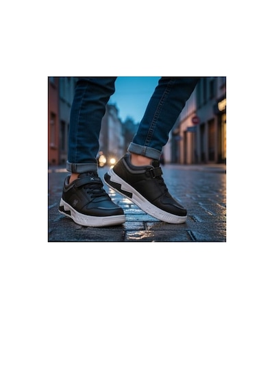Erkek Çocuk Için Esnek Tabanlı Konforlu Yürüyüş Ve Günlük Kullanıma Uygun Sneaker Ayakkabı Siyah - Füme