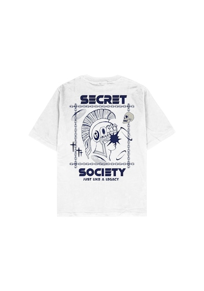 Tarzsokak Secret Beyaz Oversize Unisex T-shirt