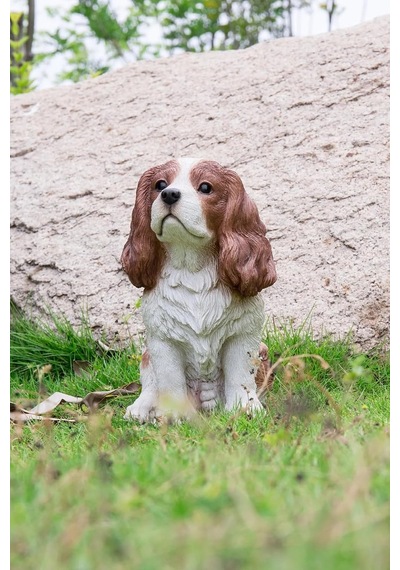 Gift 87803-c Kahverengi/beyaz Kral Charles Spaniel Oturan Heykel