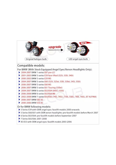Bmw E90 / E91 Angel Eyes Led Beyaz 6 Watt