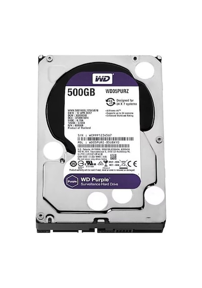 Wd 500gb Purple Wd500purz 3.5" 5400 Rpm Sata 3 Harddisk