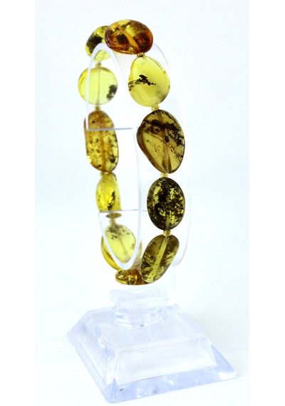 Kehribar Bileklik Amorf Tasarım Ambergold Blk23-142 Çok Renkli
