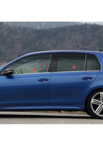 Volkswagen Golf 6 Uyumlu 2009-2013 Krom Cam Çıtası 4 Parça Paslanmaz Çelik