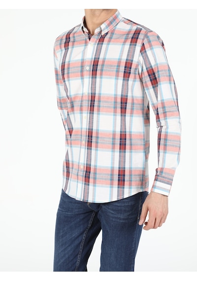 Colin's Turuncu Regular Fit Shirt Neck  Erkek Uzun Kol Gömlek CL1052645_Q1.V1_ORA
