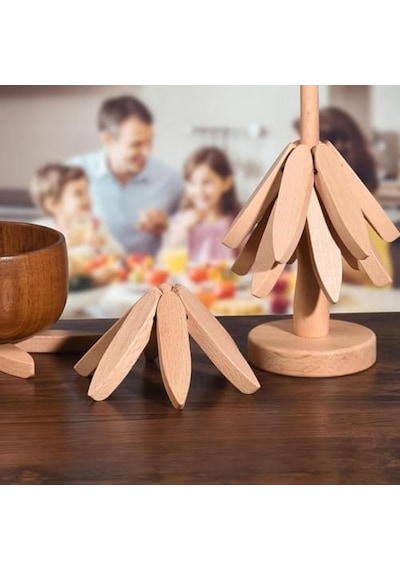 Ağacı Figürü Doğal Renk Kayın Ağacı 22.35 Cm Yükseklik Masa Üstü Dekoratif Süs Diğer