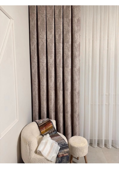 Nivemeshome İstanbul V-5304 1/3 Sık Pileli Fon Perde Apm Vizon