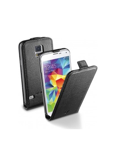 Cellular Line Galaxy S5 İle Uyumlu Flap Essential Deri Kılıf Siyah Flapessengals5bk