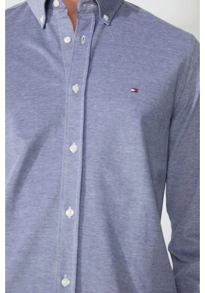 Tommy Hilfiger Regular Fit Düğmeli Yaka Mavi Erkek Gömlek Mavi
