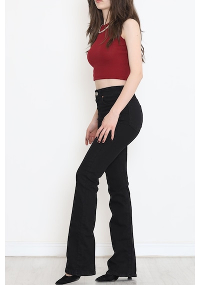 Mokashopin - İspanyol Paça Kot Pantolon Siyah1 - 17274.1431. 001