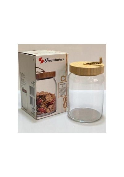 43583s00 Woody Bambu Kapaklı Kavanoz - 860 Ml Şeffaf
