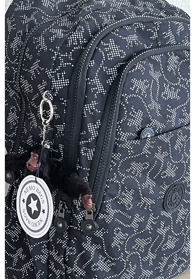 Nemo Bags Siyah Desenli Çantası Krinkıl Su Geçirmez Okul Çantası