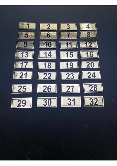 Kapı Numarası Dolap,Raf,Posta Kutusu Numarası 18X38Mm 1 Den 32 Ye