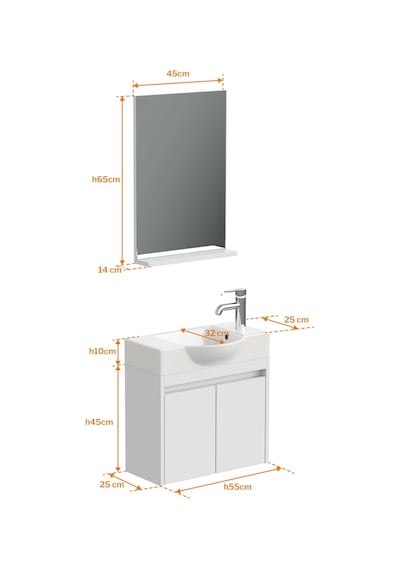 Aqua Bagno Minizia Banyo Dolabı 55 X 32 Cm. Beyaz,lavabo Dahil Abs.50.35.01.03 Aqua Bagno Minizia Banyo Dolabı 55 X 32 Cm. Beyaz,lavabo Dahil Abs.50.35.01.03