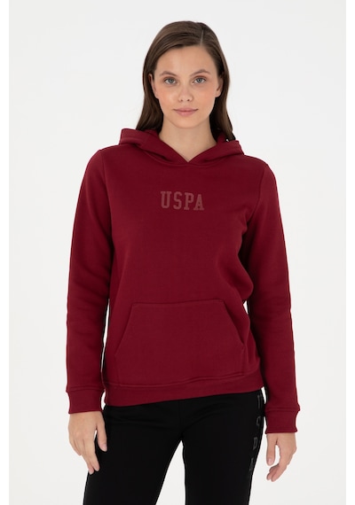 U.S. Polo Assn. Kadın Bordo Basic Kapüşonlu Sweatshirt 50289536-VR014